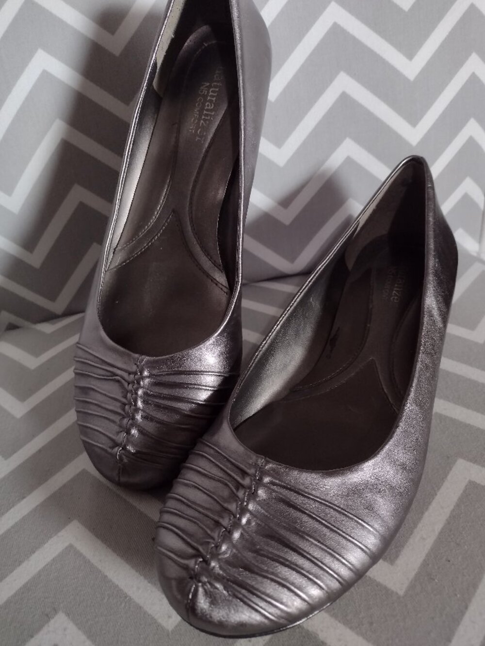 Naturalizer Metallic Pewter Flats